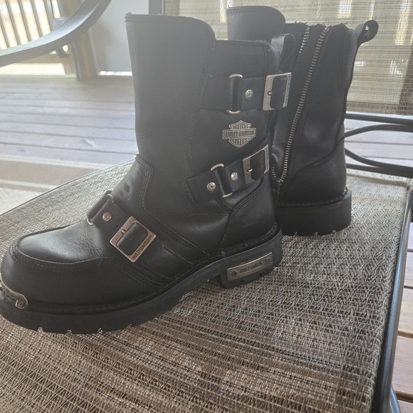 Harley-Davidson Black Buckle Leather Boots - Picture 9 of 16